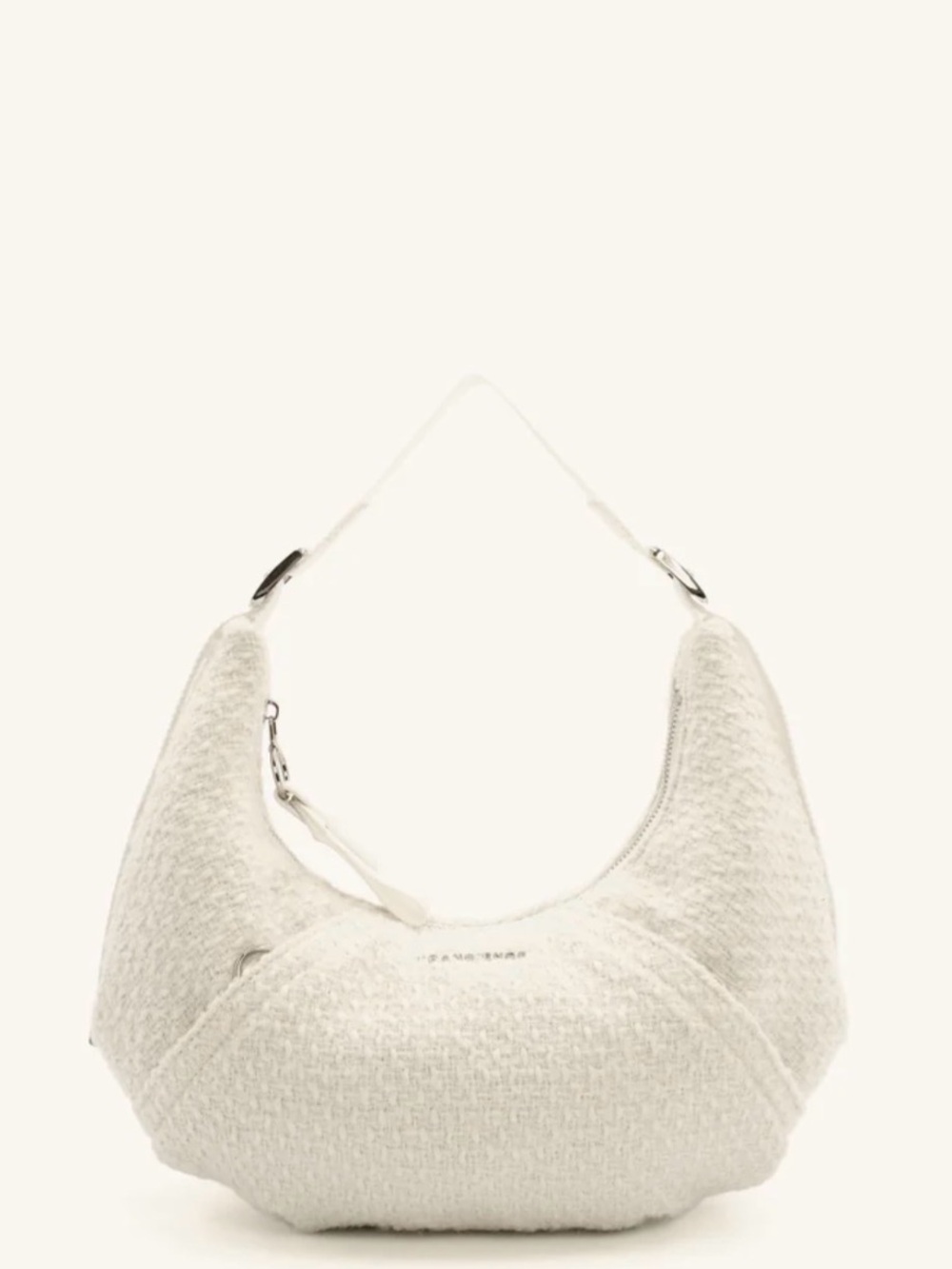Transience Small Hammock White Shoulder Bag Handbag Purse - Coconut Boucle